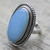 Blue Chalcedony and Sterling Silver Large Cocktail Ring 'Cool Ecstasy'