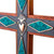 Chrysocolla Copper Bronze Wood Cross Wall Decor from Peru 'Chrysocolla Cross'