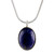 Sterling Silver and Lapis Lazuli Pendant Necklace Thailand 'Spangled Oval'