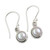 Sterling Silver Cultured Pearl Dangle Earrings from India 'Purest Love'