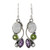 Multi-Gemstone Dangle Earrings Peridot Amethyst from India 'Natural Glamour'