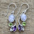 Multi-Gemstone Dangle Earrings Peridot Amethyst from India 'Natural Glamour'