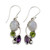 Multi-Gemstone Dangle Earrings Peridot Amethyst from India 'Natural Glamour'