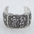 Mexican Day of the Dead Sterling Silver Cuff Bracelet 'Skeletal Hat Dance'