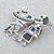 Day of the Dead Sterling Silver Brooch Pendant 'Skeletal Hat Dance'