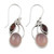 Garnet Chalcedony Sterling Silver Dangle Earrings India 'Pink Fog'