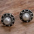 Hand Made Cultured Pearl Stud Earrings from Indonesia 'Glowing White Happiness'