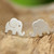 Handmade Thai Sterling Silver Post Elephant Earrings 'Endearing Elephants'