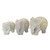 Set of Three Hand Carved Soapstone Elephant Figurines 'Royal March'