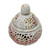 Hand Crafted Indian Soapstone Jar and Lid with Floral Motifs 'Floral Cream'