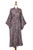 Sienna Purple Floral Batik on Rayon Long Robe from Indonesia 'Floral Mansion'