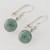 Green Jade Circular Dangle Earrings from Guatemala 'Smooth Circles'