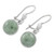 Green Jade Circular Dangle Earrings from Guatemala 'Smooth Circles'