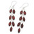 Garnet and Sterling Silver Dangle Earrings from India 'Sparkling Red Leaves'