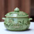 Celadon Ceramic Floral Soup Bowl with Lid from Thailand 'Lotus Bouquet'