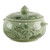 Celadon Ceramic Floral Soup Bowl with Lid from Thailand 'Lotus Bouquet'