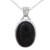 925 Silver India Jewelry Chain Necklace with Onyx Pendant 'Elegant Protector'