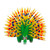 Yellow and Green Copal Wood Alebrije Porcupine Sculpture 'Cute Porcupine'