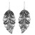 Sterling Silver Filigree Leaf Dangle Earrings from Thailand 'Feathered Leaves'