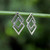 Thai Sterling Silver Square Geometric Button Earrings 'Forever Square'