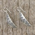 Leaf Motif Sterling Silver Dangle Earrings from Thailand 'Hanging Ferns'