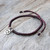 Karen Silver Peace Bracelet in Maroon from Thailand 'Peaceful Charm in Maroon'