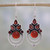 Garnet and Carnelian Dangle Earrings by Indian Artisans 'Radiant Harmony'