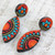 Colorful Ceramic Dangle Earrings by Indian Artisans 'Ancient Inspiration'