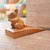 Hand Carved Suar Wood Mouse Door Stopper in Brown from Bali 'Charming Mouse in Brown'