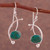 Chrysocolla and Sterling Silver Dangle Earrings from Peru 'Crescent Eyes'