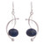 Lapis Lazuli and Sterling Silver Dangle Earrings from Peru 'Crescent Eyes'