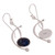 Lapis Lazuli and Sterling Silver Dangle Earrings from Peru 'Crescent Eyes'