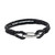 Handcrafted Black Leather Braided Bracelet from Thailand 'Braided Couple in Black'