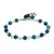 Blue Agate and Sterling Silver Cross Bracelet from Thailand 'Watery Cross'