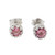 Rhodium Plated Pink Tourmaline Stud Earrings from Thailand 'Brilliant Splendor'