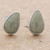 Light Green Jade Teardrop Stud Earrings from Guatemala 'Mayan Teardrops in Light Green'