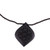 Beaded Ebony Wood Necklace with Hand Carved Leaf Pendant 'Mughal Delight'