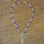 Gold Plated Cultured Pearl and Lapis Lazuli Cross Necklace 'Faithful Soul in Blue'