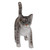 Standing Wood Cat Sculpture in Grey and White from Bali 'Curious Kitten'