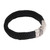 Braided Leather Wristband Bracelet in Black from Bali 'Kintamani Weave in Black'