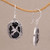 Onyx and 925 Silver Bird-Themed Dangle Earrings from Bali 'Nature's Freedom'