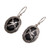 Onyx and 925 Silver Bird-Themed Dangle Earrings from Bali 'Nature's Freedom'