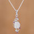 Moonstone and Ruby Sterling Silver Pendant Necklace 'Moonlight Revel'