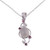 Moonstone and Ruby Sterling Silver Pendant Necklace 'Moonlight Revel'