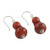 Carnelian Beaded Dangle Earrings from Thailand 'Fiery Memory'