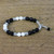 Onyx Silver and Cultured Pearl Bracelet from Thailand 'Magical Karen'