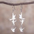 Sterling Silver Dove Dangle Earrings from Peru 'Nighttime Doves'