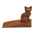 Handcrafted Suar Wood Cat Doorstop in Brown from Bali 'Helpful Kitten in Brown'