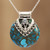 Blue Topaz and Composite Turquoise Sterling Silver Necklace 'Ocean's Glory'