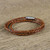 23 Inch Braided Brown Leather Wrap Bracelet from Thailand 'Brown Charm'